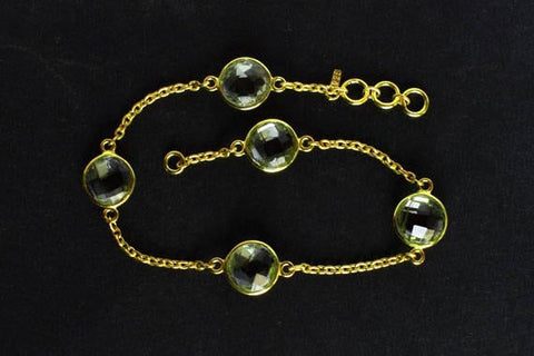 Green Amethyst Tennis Bracelet- Minimal