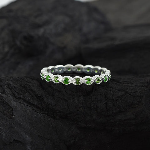 Chrome Diopside Marquise Eternity Band