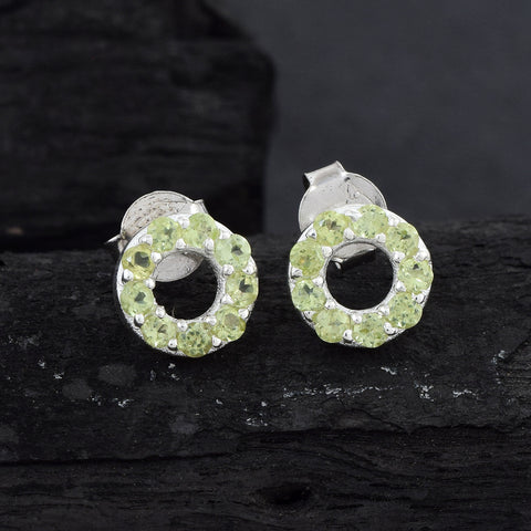 Green Amethyst Concentric Studs
