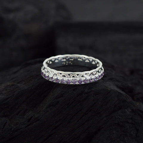 Half Stone Half Plain Eternity Band