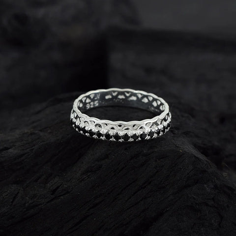 Half Stone Half Plain Eternity Band