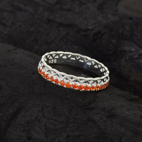 Half Stone Half Plain Eternity Band