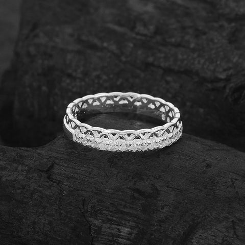 Half Stone Half Plain Eternity Band