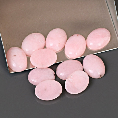 Oval Pink Opal Cabochon Gemstone Lot