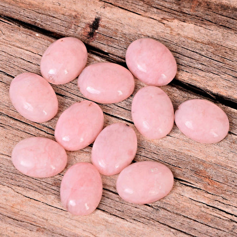 Oval Pink Opal Cabochon Gemstone Lot