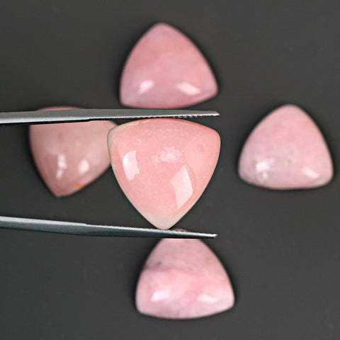 Triangle Pink Opal Cabochon Gemstone Lot