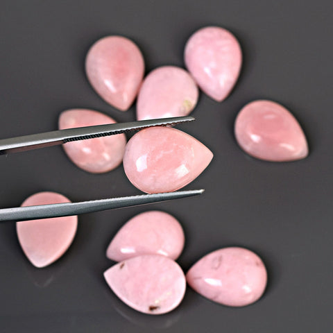 Pear Pink Opal Cabochon Gemstone Lot