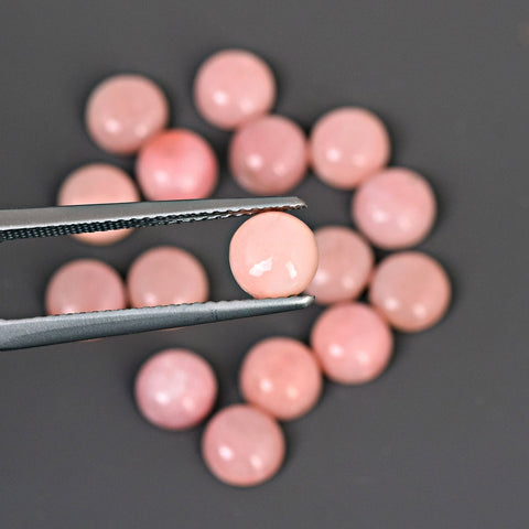 Round Pink Opal Cabochon Gemstone Lot