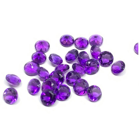 Round Amethyst Cut Gemstone Lot