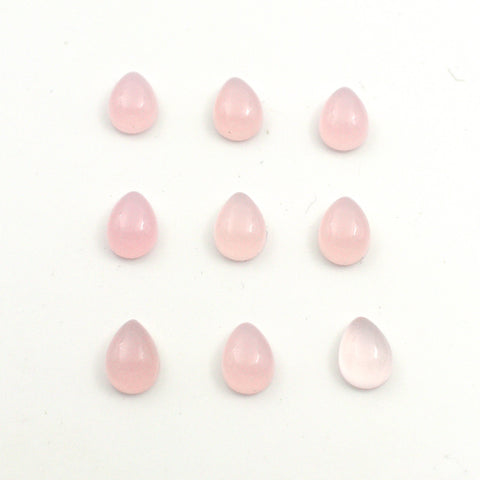 Pear Rose Quartz Cabochon Gemstone Lot