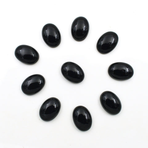 Oval Black Onyx Cabochon Gemstone Lot