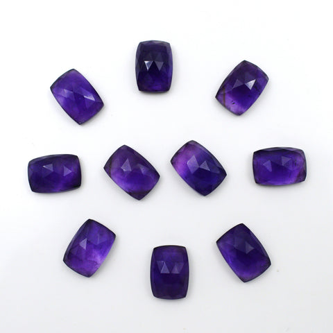 Rectangle Amethyst Faceted Gemstone Lot