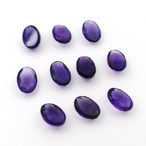 Oval Amethyst Faceted Gemstone Lot