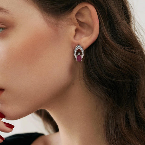 Ruby Gemstone Earring