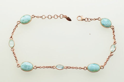 Larimar and Blue Topaz Tennis Bracelet- Minimal