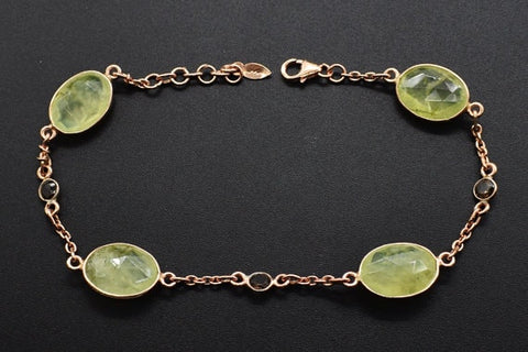 Prehnite Tennis Bracelet- Minimal