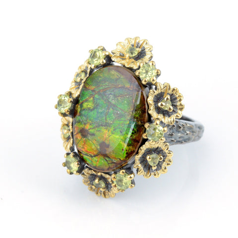 Ammolite Ring-Oval Vintage