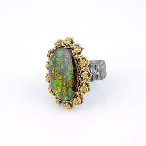 Ammolite Ring-Oval Vintage