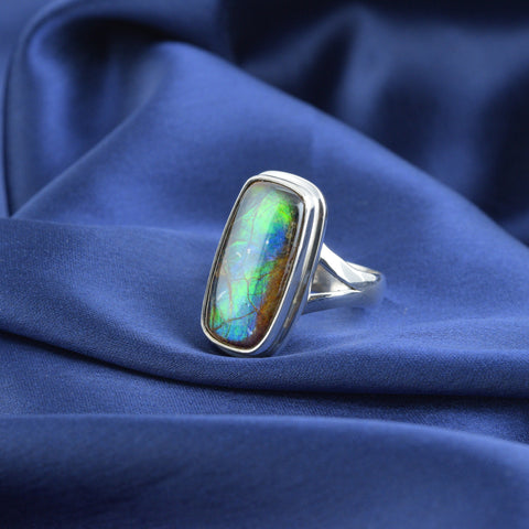 Ammolite Ring-Rectangle