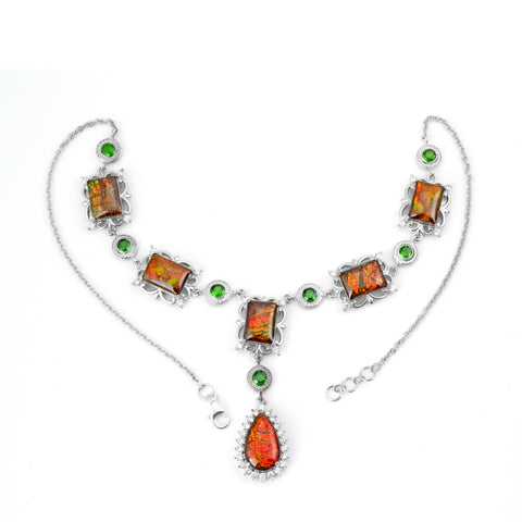 Ammolite Necklace-Statement Vintage