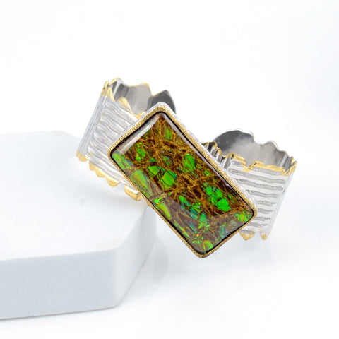 Ammolite Bracelet-Statement Cuff